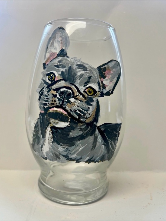 Other - Hand-Painted Dog on Glass Product, Decorative Accent